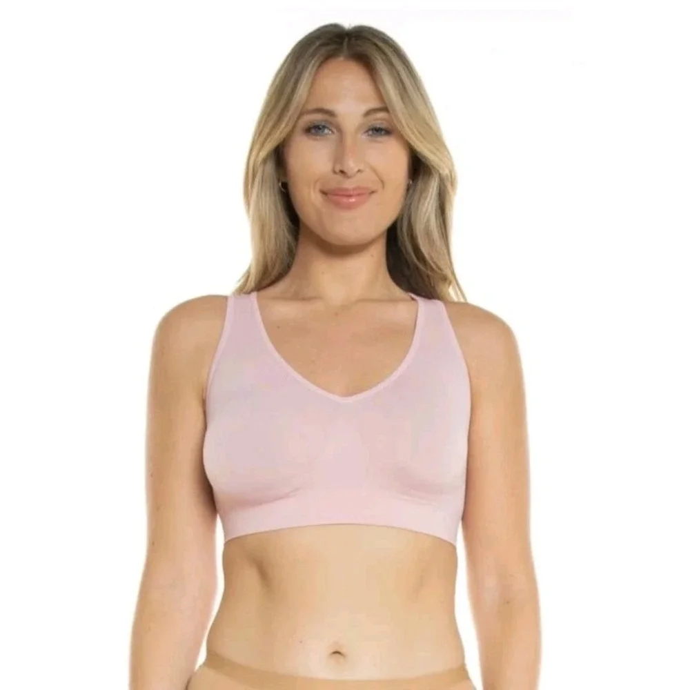 Rhonda Shear Seamless Original Ahh Comfort Bra New NWOT 3X Wireless Pink J23